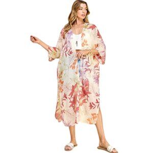 Long Floral Kimono